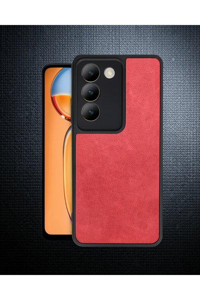 Generic Brand غطاء جلدي لهاتف فيفو V30 لايت 4G - أحمر