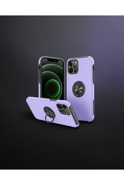 Generic Brand Apple iPhone 12 Pro Max Case Elite Ring Cover - Purple