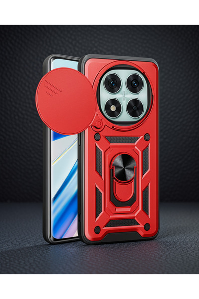 teknodayım Xiaomi Redmi Note 14 Pro 4g Case Pars Silicone with Lens Ring - Red