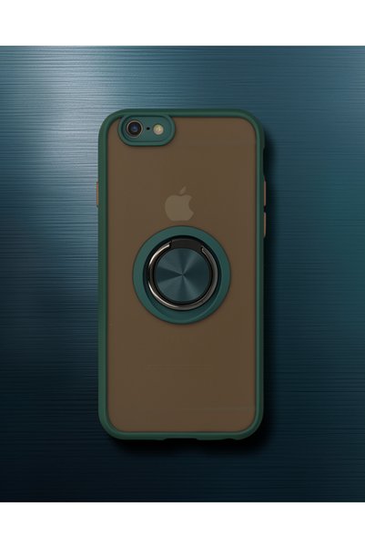 teknodayım Apple iPhone 6 Case Montreal Silicone Cover with Ring - Green