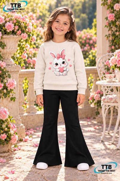 TREND THE BEST Trendin En İyisi Winter, Spring, and Autumn Girls' Black Spani...