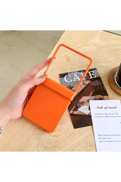 Choice Galaxy Z Flip6 Orange Solid Color Macaron Phone Case for Samsung Galax...