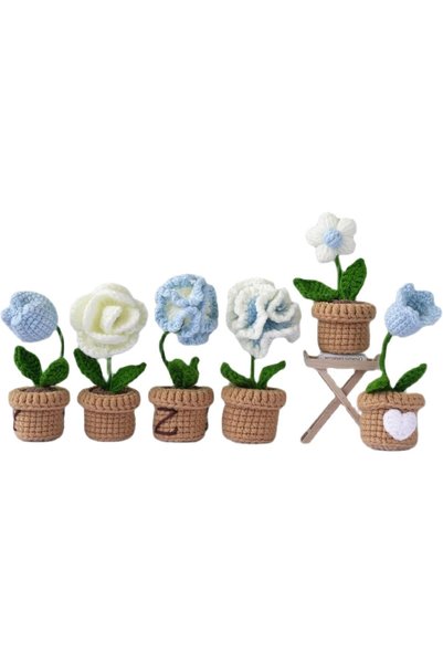 Generic Crochet Kit for Beginners, 6Pcs Flowers Knitting Kit for Beginners Ad...