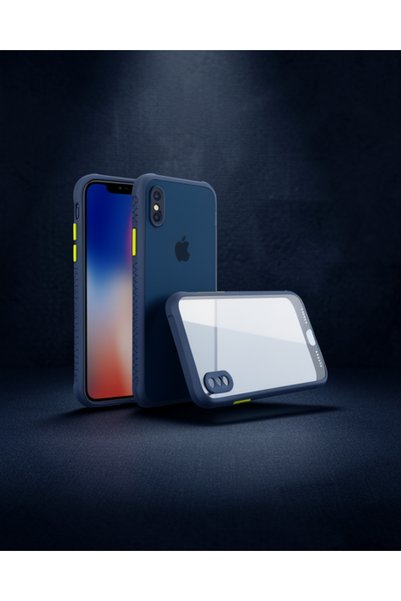 Generic Brand Apple iPhone XS Max Case Miami Transparent Silicone - Navy Blue