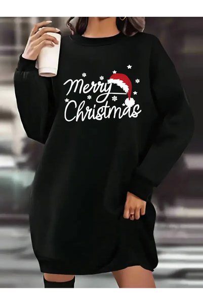 HOFFNUNG Γυναικείο φούτερ φλις Merry Christmas με τύπωμα