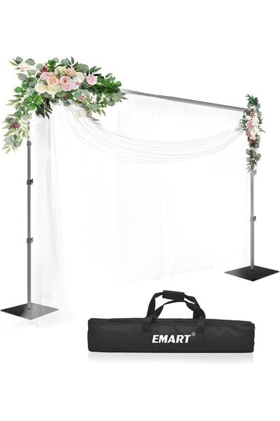 Emart حامل خلفية للتصوير 10×10 قدم (ارتفاع × عرض)، حامل خلفية للصور مع قاعدة،...