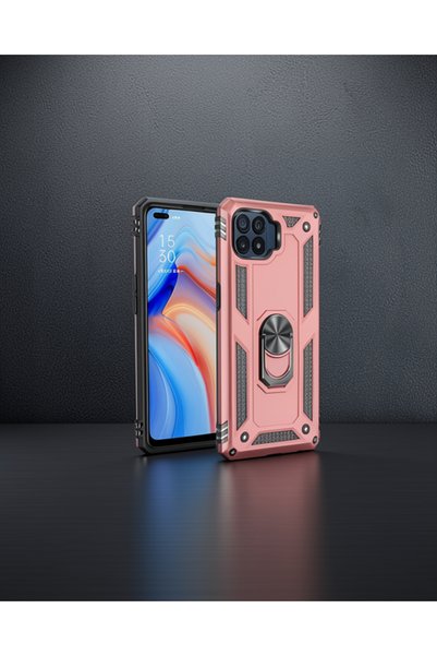 Generic Brand Oppo Reno 4 Lite Case Sofia Ring Silicone Cover - Rose
