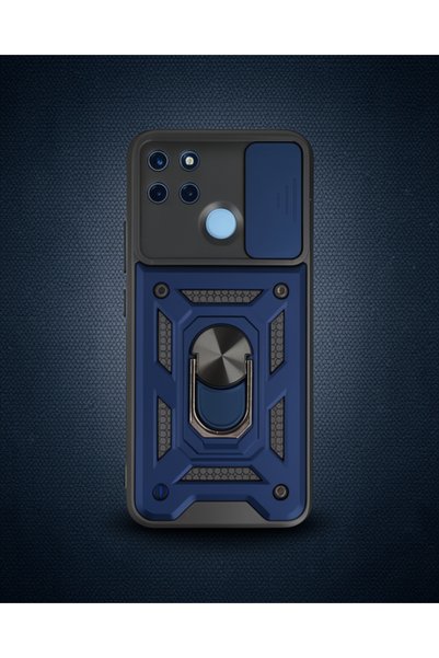 teknodayım Realme C25Y Case Pars Silicone with Lens Ring - Navy Blue