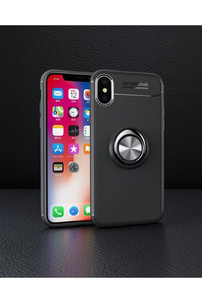 Generic Brand Apple iPhone XS Max Case Range Silicone with Ring - Black