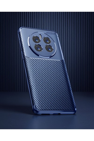 teknodayım Realme 12 Pro Plus Case Auto Focus Carbon Cover - Navy Blue