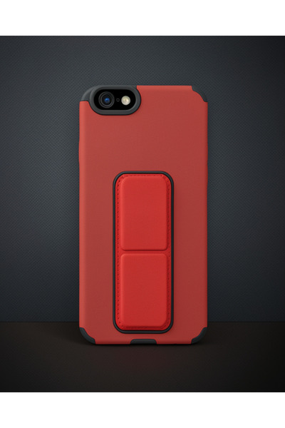 teknodayım Apple iPhone 6 Case Mega Stand Silicone - Red