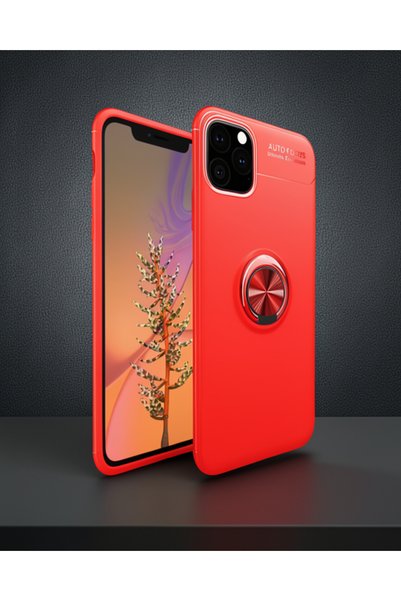Generic Brand Apple iPhone 11 Pro Max Case Range Silicone with Ring - Red