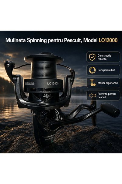 FOXMAG24 Spinning Fishing Reel, Model LO12000, Black, 12000, 10+1 Bearings, 5...