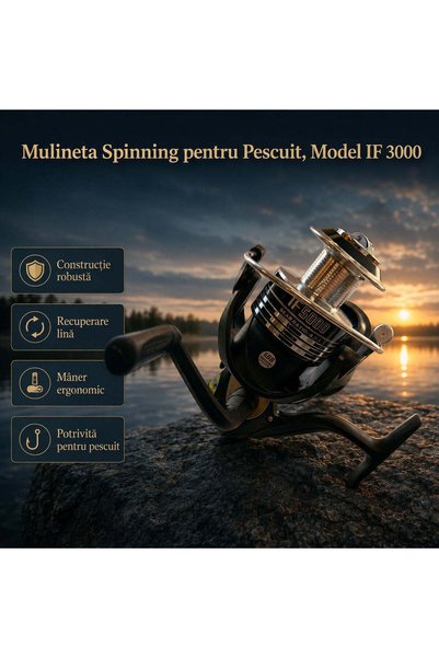 FOXMAG24 Μηχανισμός ψαρέματος spinning, Μοντέλο IF 3000, 3000, Μαύρο, Καινούργιο