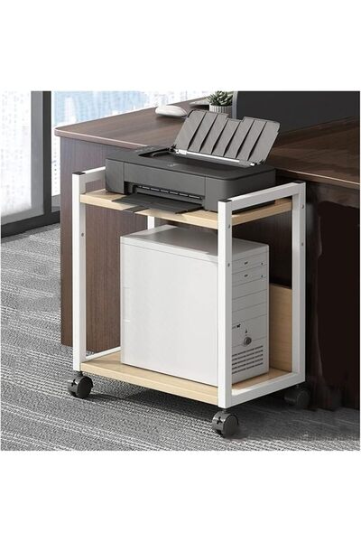 Generic Printer Stand 2 Tier, Mobile Printer Table with Storage Shelf and Ste...