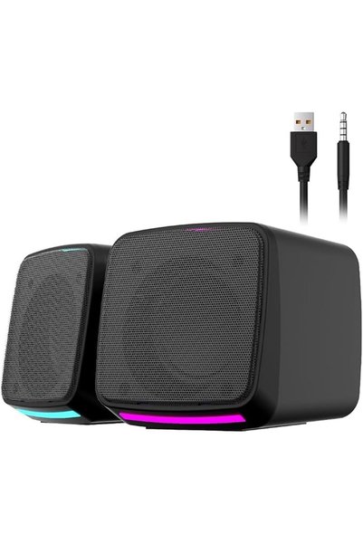TERRIFI مجموعة مكبرات صوت محمولة تعمل بمنفذ USB، مع مقبس AUX مقاس 3.5 مم، ومك...