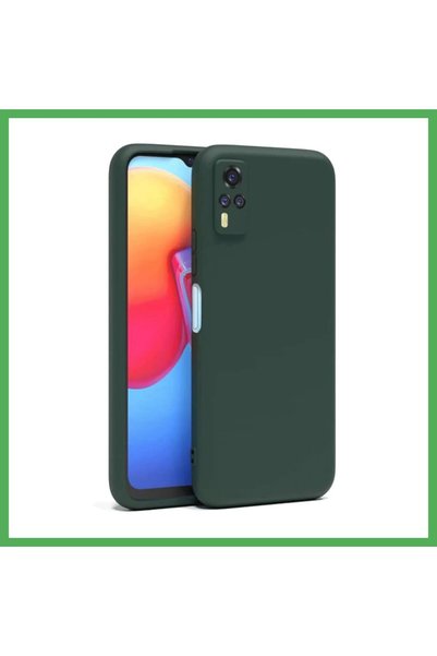 Nur store Çanta Vivo Y53S Compatible Case Nano Velvet Silicone - Dark Green B...
