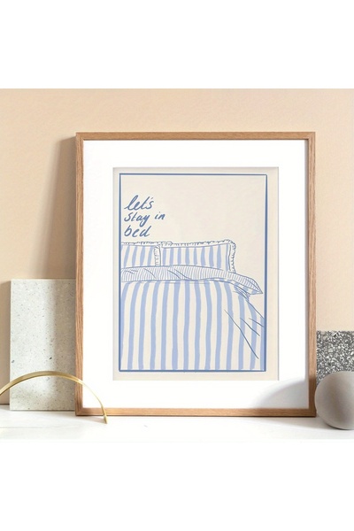 Generic Brand 1pc Bold "Let'S Stay Bed" Illustration Illustration Canvas Wall...