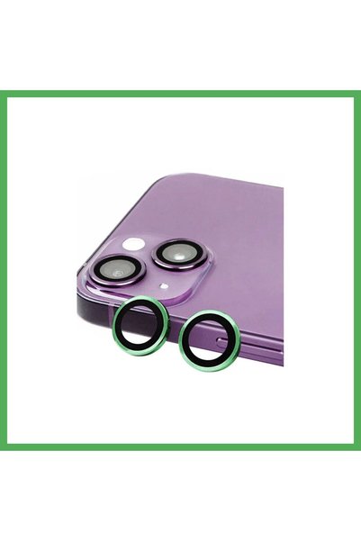 Nur store Çanta iPhone 15 Plus Compatible Raze Metal Camera Lens - Green Bezoss