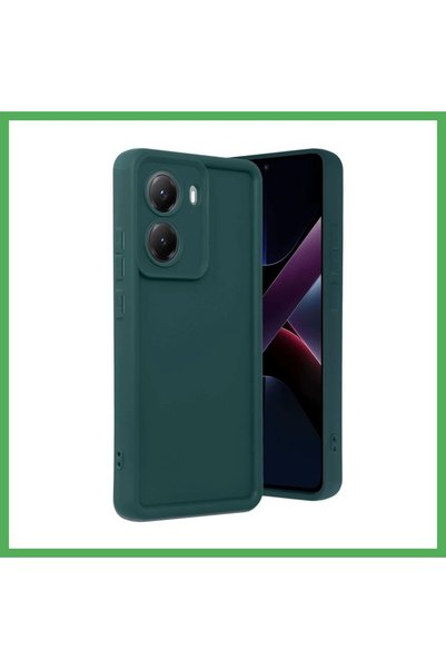 Nur store Çanta سيليكون فييرا متوافق مع Poco X7 Pro - أخضر داكن BEZOSS