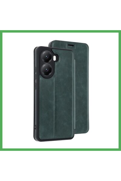 Nur store Çanta Poco X7 Pro Compatible Case Flip Cover - Dark Green Bezoss