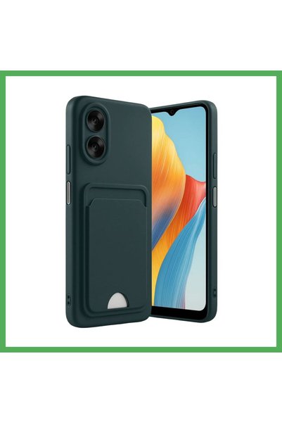 Nur store Çanta حافظة سيليكون متوافقة مع A38 مع بطاقة عمل كيلفن - أخضر داكن B...