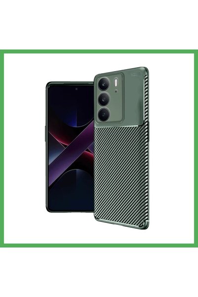 Nur store Çanta Realme C75 4g Compatible Auto Focus Carbon Cover - Dark Green...