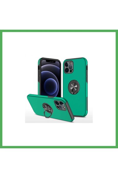 Nur store Çanta غطاء متوافق مع هاتف iPhone 12 Pro مع حلقة Elite - أخضر BEZOSS