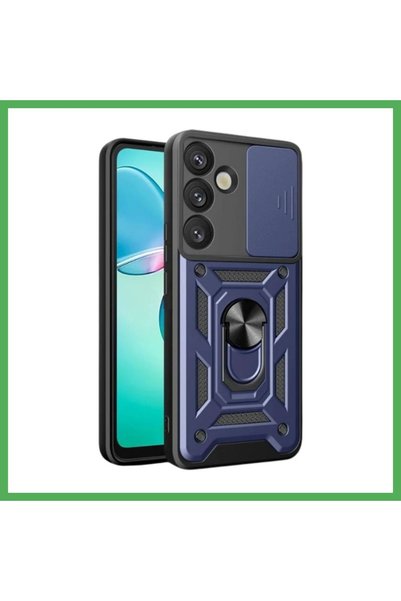 Nur store Çanta غطاء سيليكون متوافق مع هاتف سامسونج جالاكسي S25 بلس مع حلقة ح...