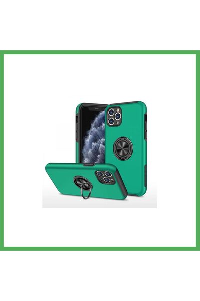 Nur store Çanta غطاء متوافق مع هاتف iPhone 11 Pro Max مع حلقة Elite - أخضر BE...