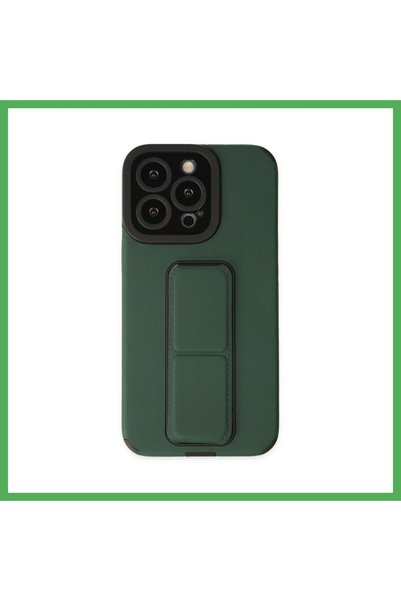 Nur store Çanta iPhone 14 Pro Compatible Case with Mega Stand Silicone - Gree...