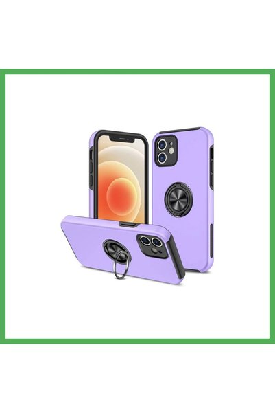 Nur store Çanta iPhone 12 Compatible Case Elite Ring Cover - Purple Bezoss