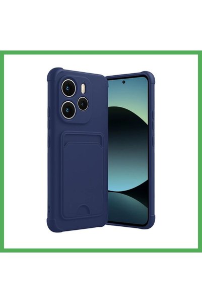Nur store Çanta غطاء سيليكون متوافق مع Redmi Note 14 4G مع حامل بطاقات كيلفن ...