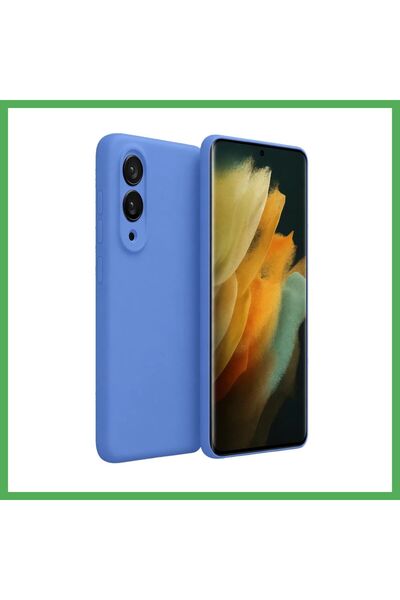 Nur store Çanta غطاء سيليكون متوافق مع سامسونج جالاكسي S25 إيدج - أزرق BEZOSS