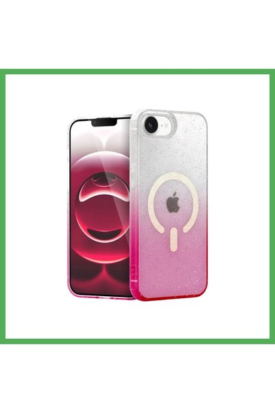 Nur store Çanta غطاء Pummel Shiny Magsafe المتوافق مع iPhone 16E - وردي BEZOSS