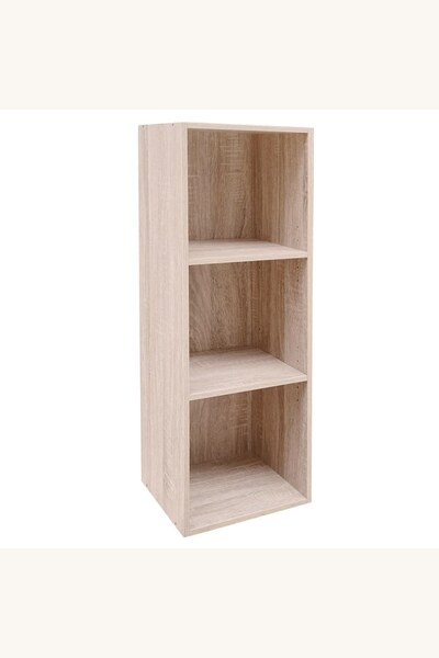 Comerivo Biblioteca de birou cu 3 rafturi MDF, 89 cm inaltime, pentru carti s...