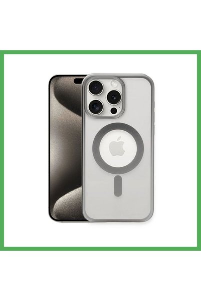 Nur store Çanta غطاء متوافق مع هاتف iPhone 15 Pro Max من Erozi Magsafe - فضي ...