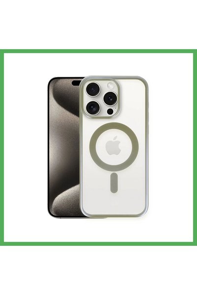 Nur store Çanta غطاء متوافق مع هاتف iPhone 15 Pro من Erozi Magsafe - رمادي BE...