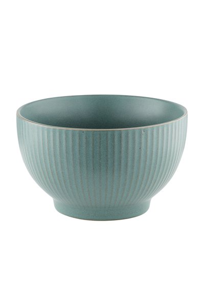 FLORINA Bol ceramic Janes pentru salată, 14 cm, verde dungat, faience