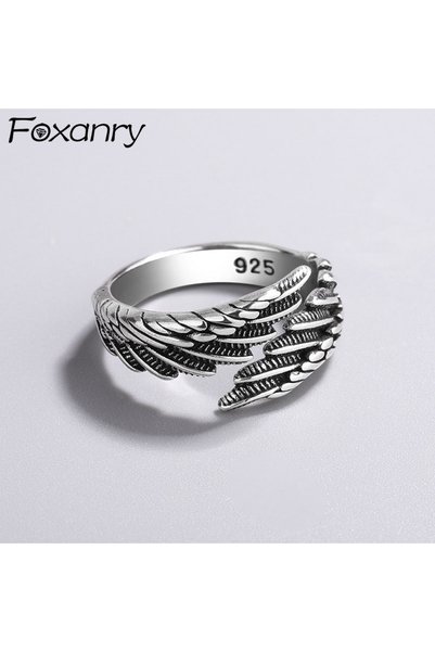 Choice خواتم فضية اللون قابلة لتغيير الحجم من FOXANRY، خواتم عصرية بتصميم أجن...
