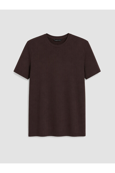 LC Waikiki Özmarka New Season Plum Bicycle Neck Men's T-Shirt