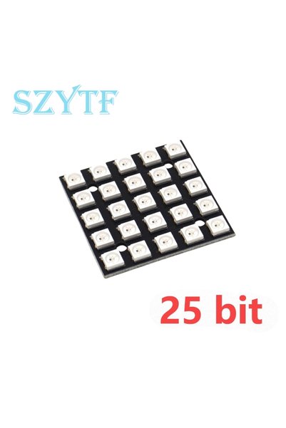 SZYTF حلقة إضاءة LED RGB WS2812 5050 بـ 25 بت، 1/3/4/7/8/12/24/32/40/64 بت، م...