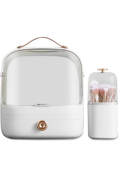 Arabest Large Makeup Organizer with Brush Holder, HIPS and PET Plastics, Wate...