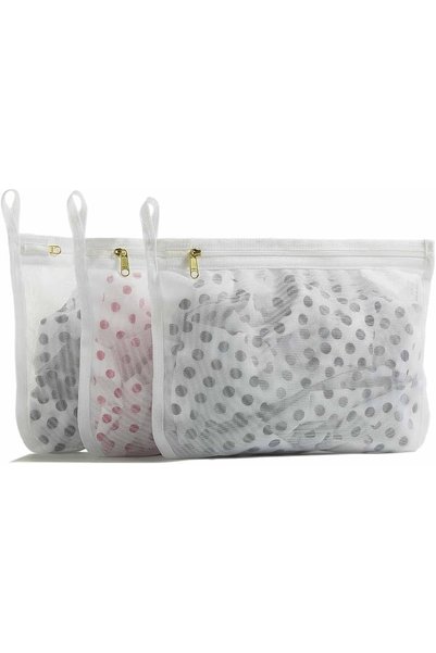 Arabest 3-Piece Delicate Laundry Bag,Fine Mesh with YKK Zipper,Hanger Loop,Wh...