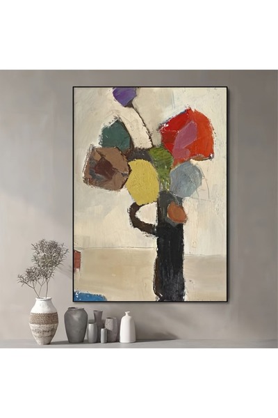 Generic Brand 1pc A Featuring Modern Floral HandDrawn Suitable for Wall Decor...