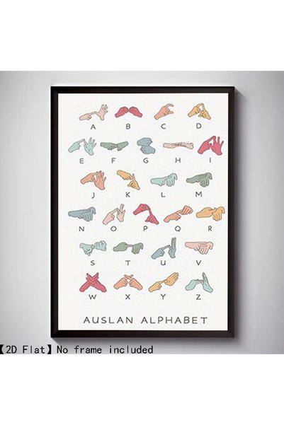 Generic Brand 1pc Auslan Alphabet Rainbow Classroom Contemporary Canvas Wall ...
