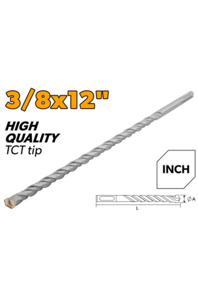 TOLSEN رؤوس مثقاب SDS-plus مقاس 3/8 × 12 بوصة برأس TCT