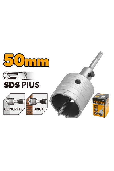 TOLSEN مثقاب ثقب الخرسانة SDS-Plus للطوب والبناء، كربيد، 50 مم (2 بوصة) × 6 أ...