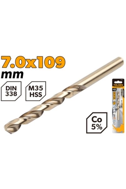 TOLSEN لقمة حفر HSS M35 مقاس 7.0 مم (0.28 بوصة) عبوة واحدة