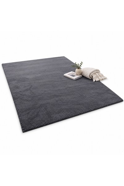 Muvu Covor Rabbit de culoare gri închis, 160x220 cm, gros și pufos, cu fir de...